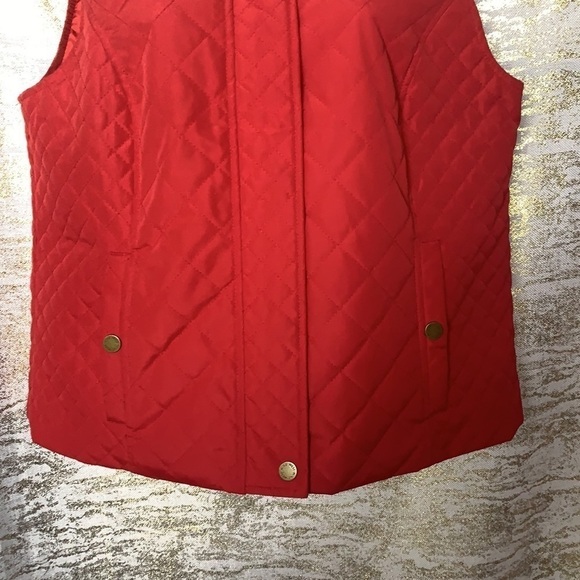 NINE West Hot Red Sleeveless Women’s Puffer Vest Size M - Picture 4 of 12